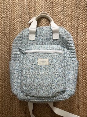 Minnow Floral Quilted Kids Backpack in Light Blue